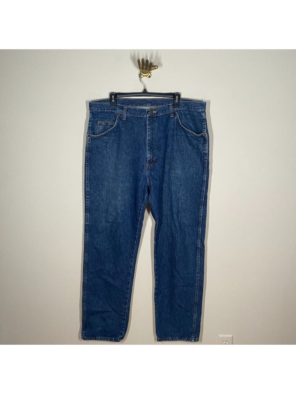 Wrangler Pro Jean Mens 40x32 Blue Denim Straight-Leg Premium Comfort Jeans